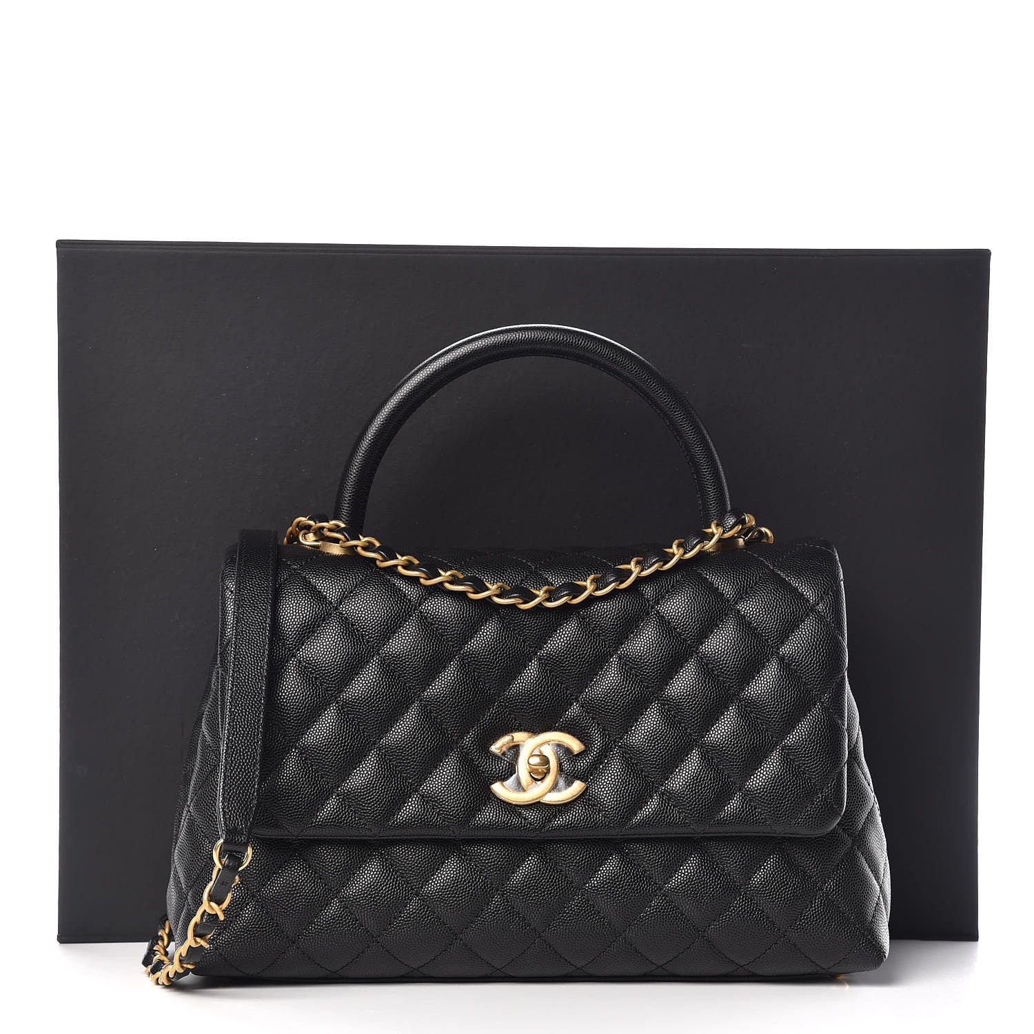 Chanel Caviar Quilted Small Coco Handle Flap Black 8 of 8