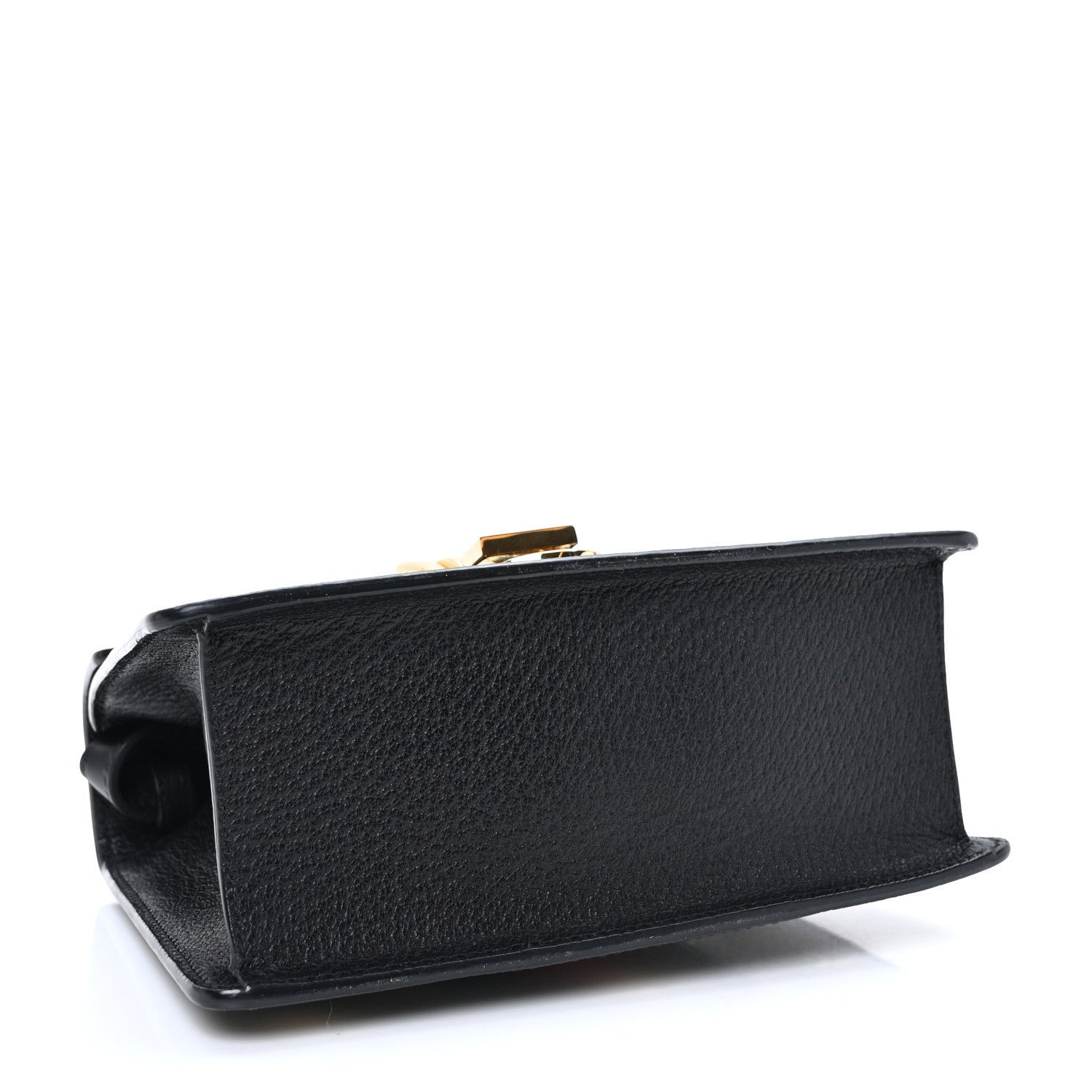Gucci Textured Calfskin Bee Star Print Mini Sylvie Top Handle Bag Black 4 of 11