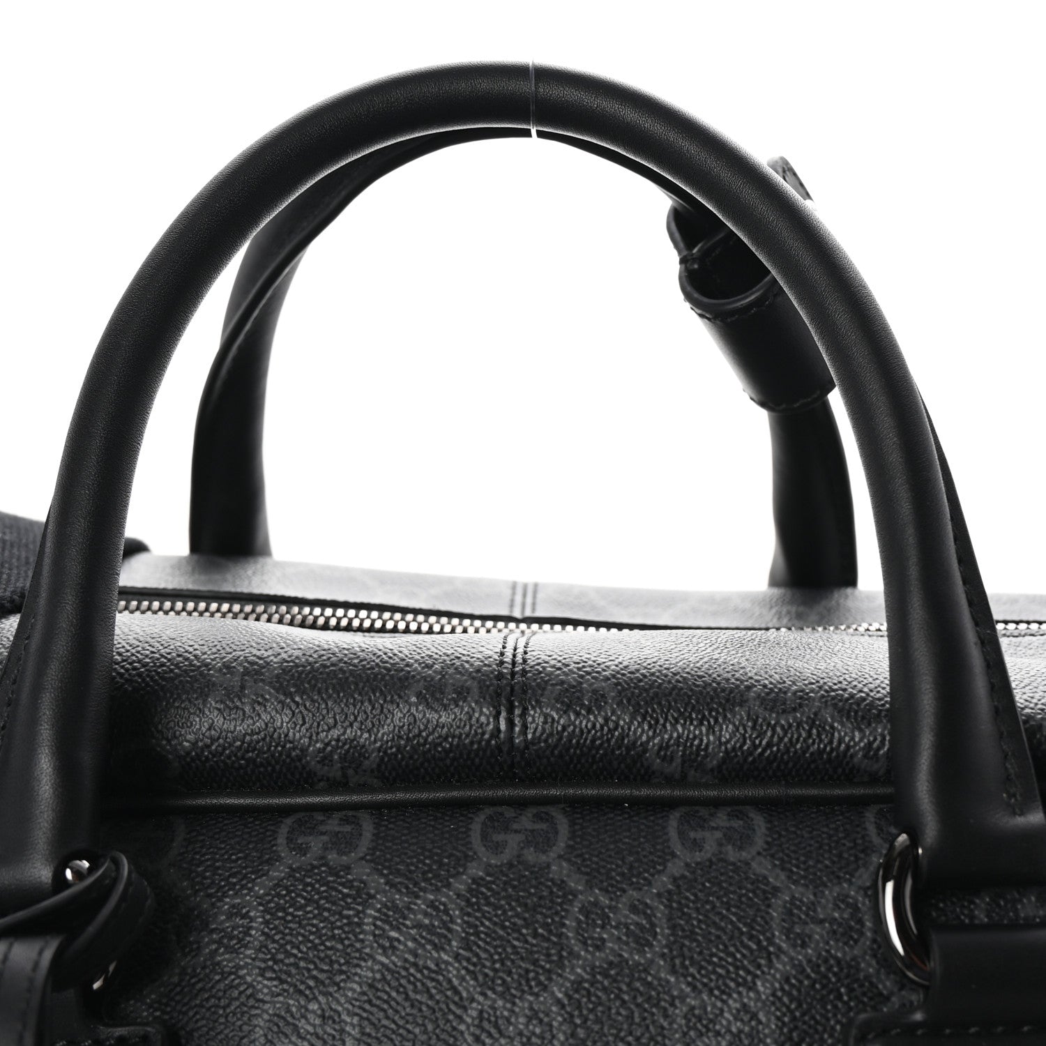 Gucci GG Supreme Monogram Calfskin GG Emblem Medium Duffle Bag Black 7 of 9