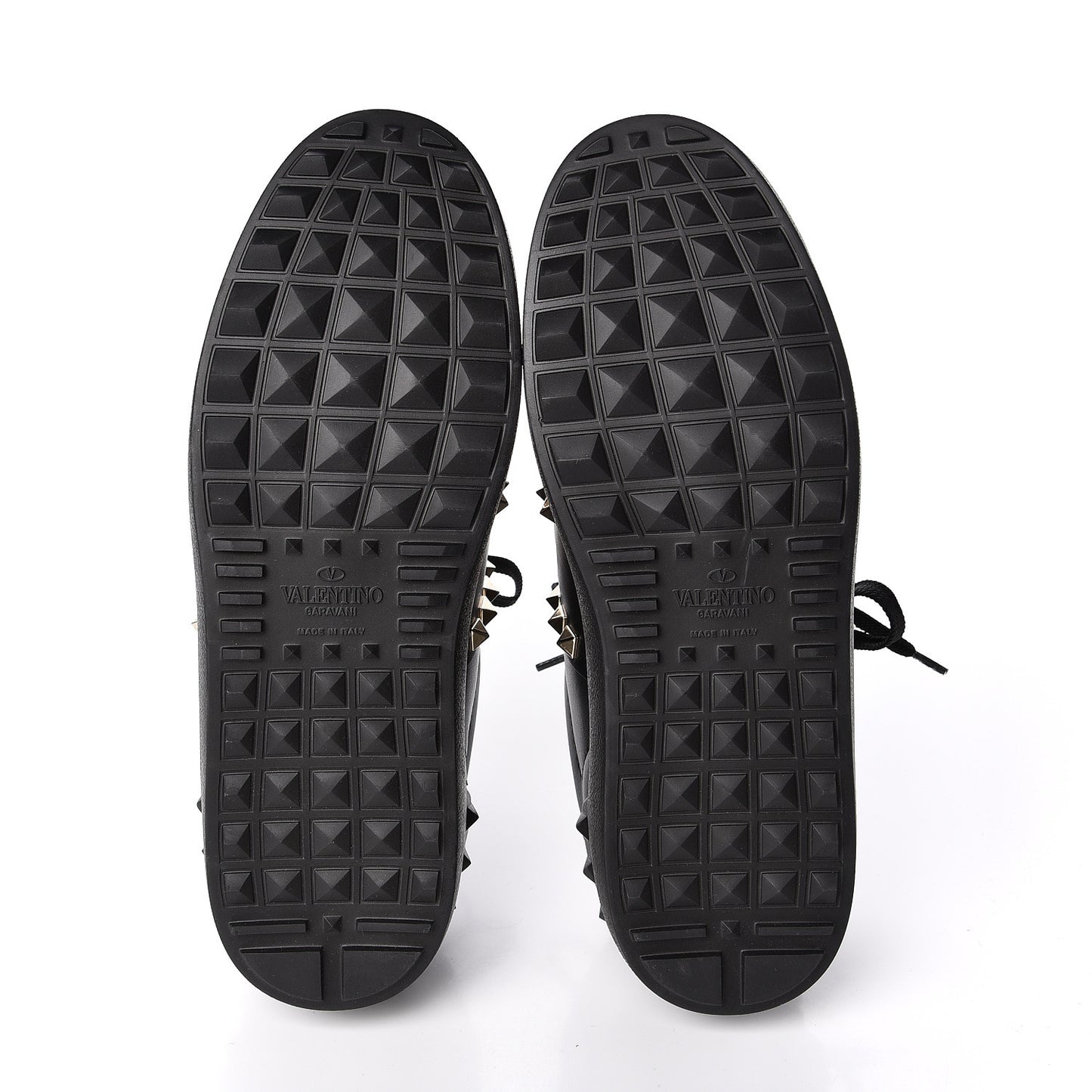 Calfskin Rockstud Untitled Open Sneakers size 37 Black