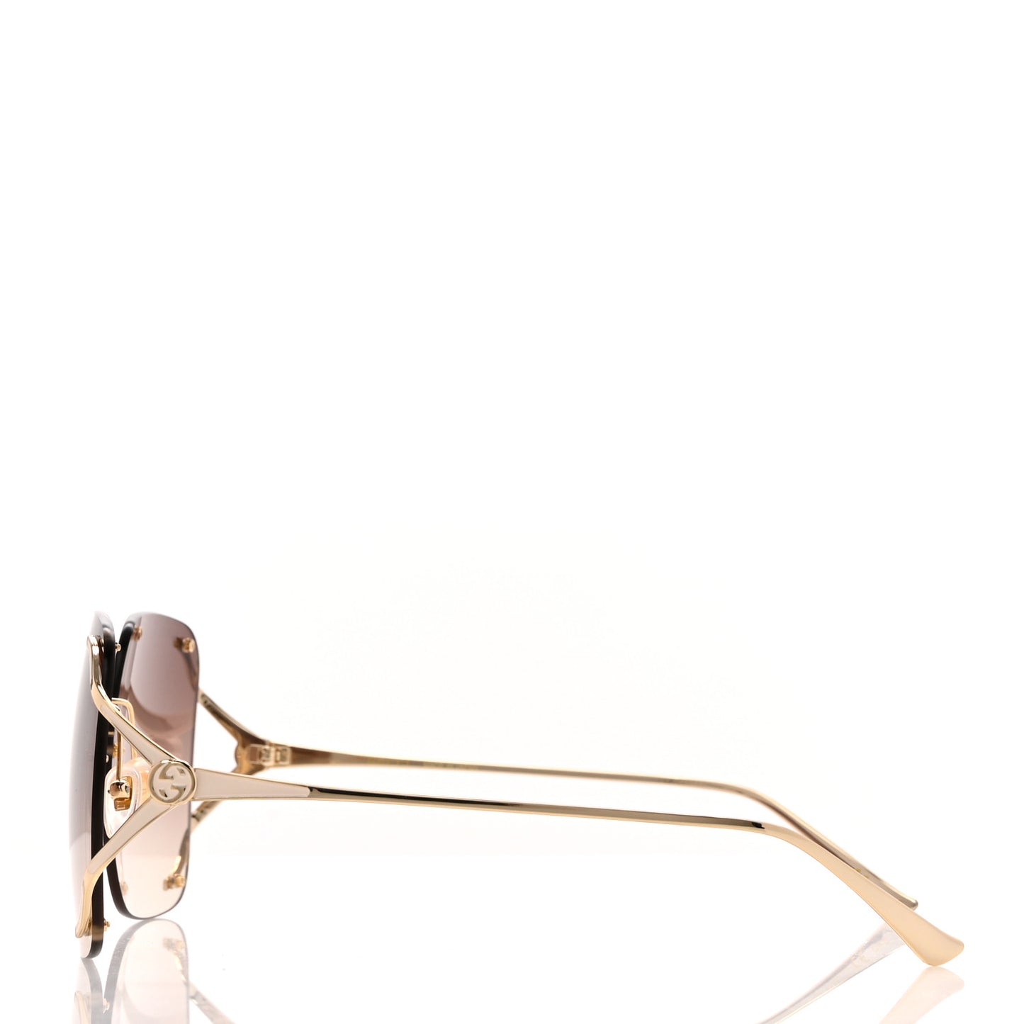 Metal Oversized Sunglasses GG0646S Gold Brown