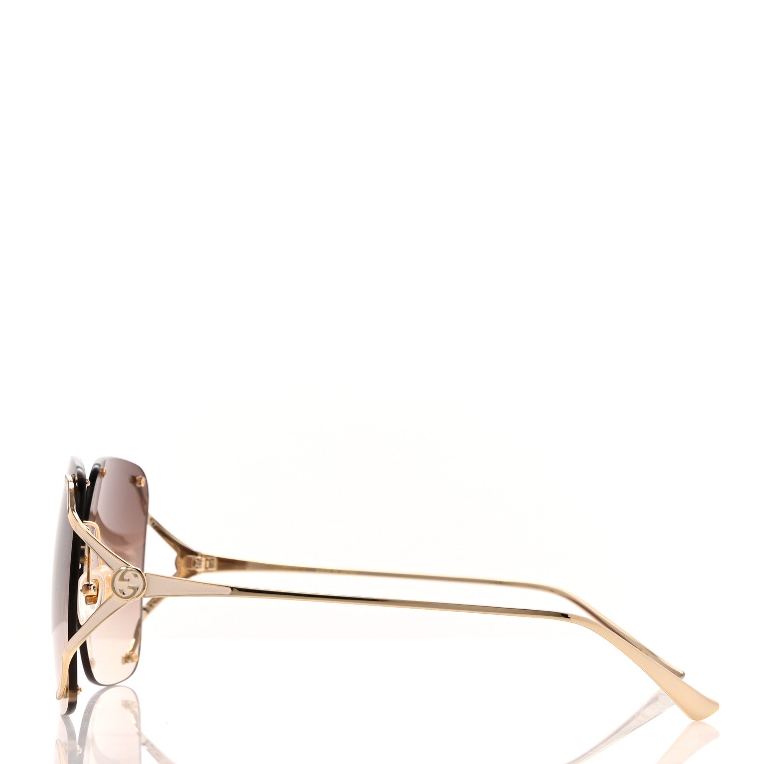 Gucci Metal Oversized Sunglasses GG0646S Gold Brown 3 of 6