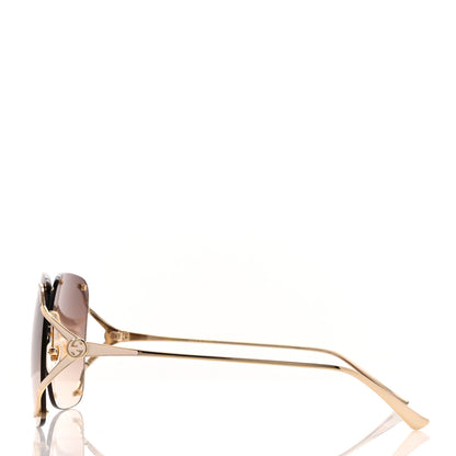 Gucci Metal Oversized Sunglasses GG0646S Gold Brown 3 of 6