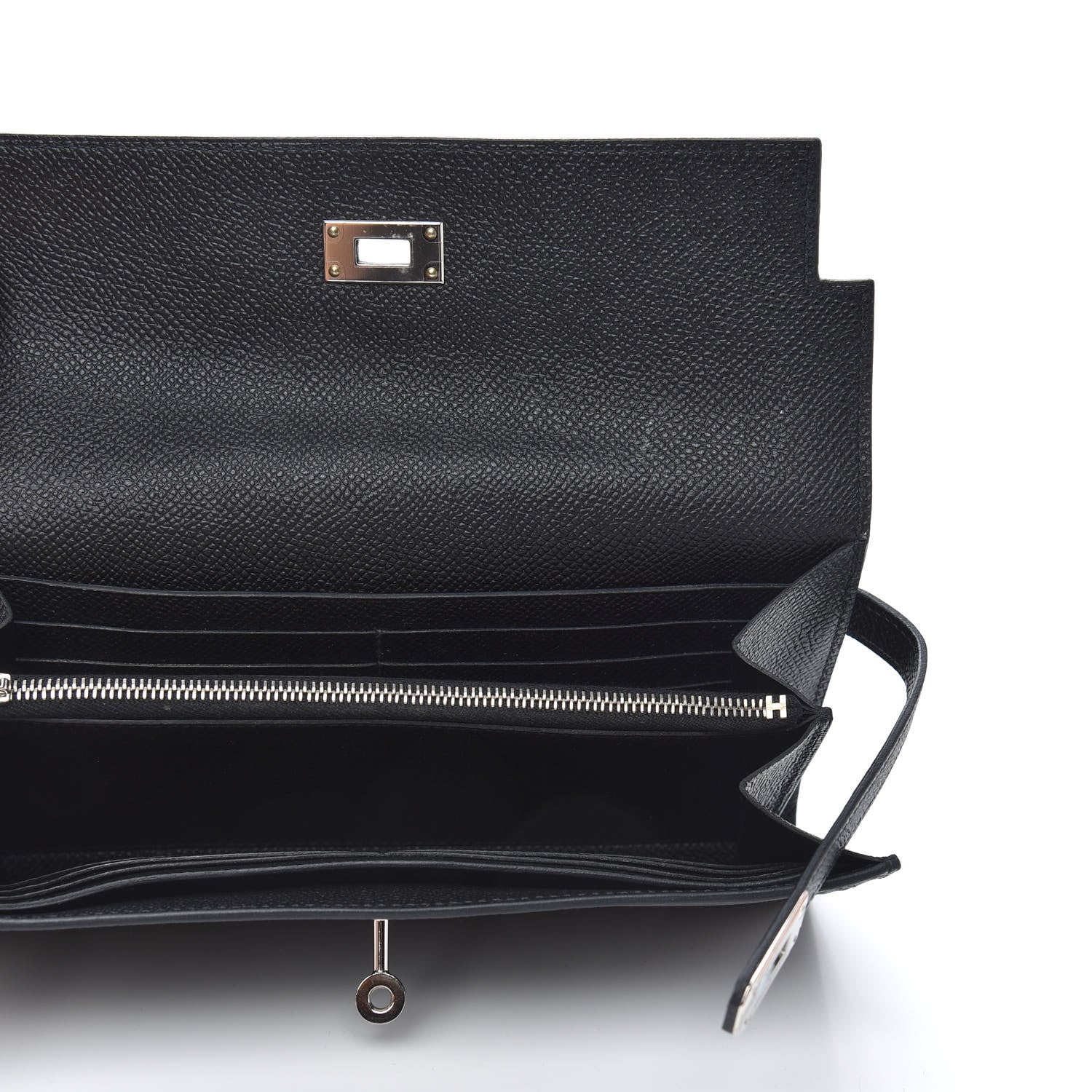 Hermes Epsom Kelly Longue Wallet Black 5 of 13