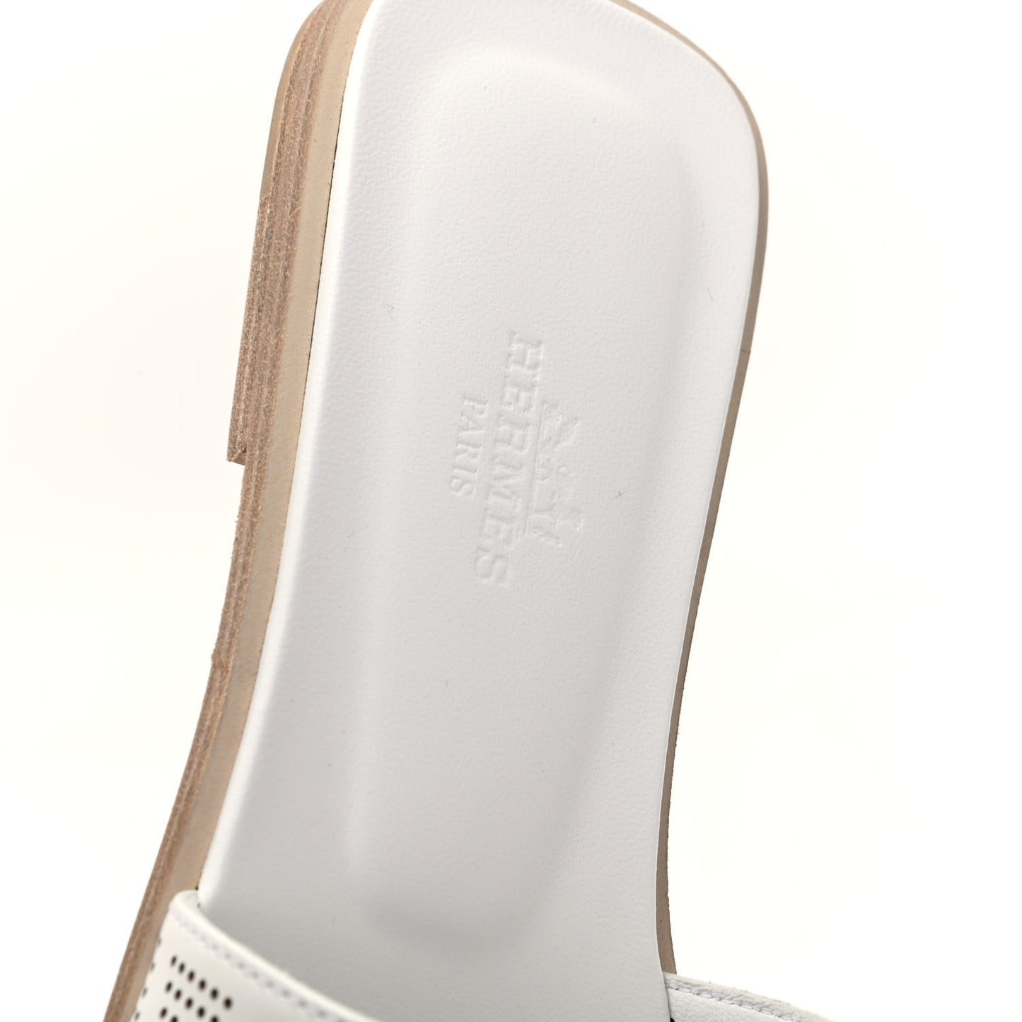 Calfskin Perforated Oran Sandals 37 White