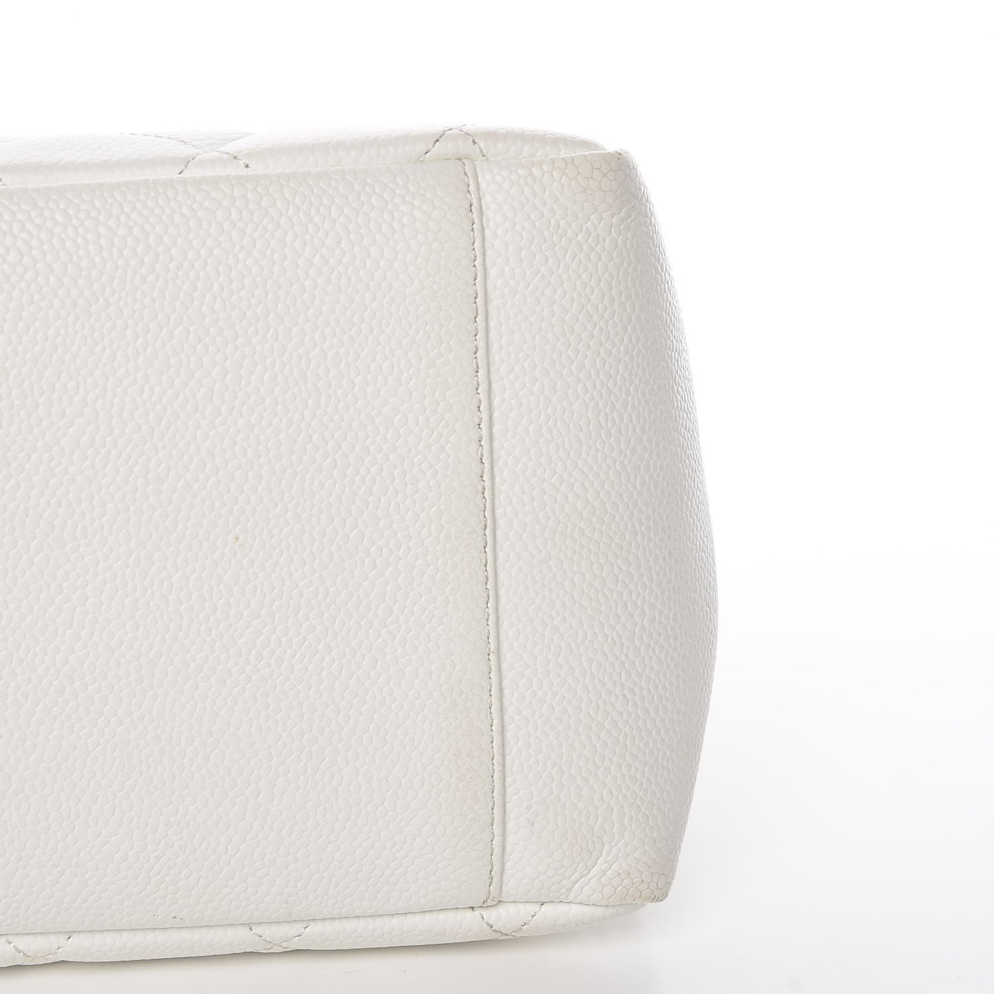 Caviar Quilted Grand Shopping Tote GST White