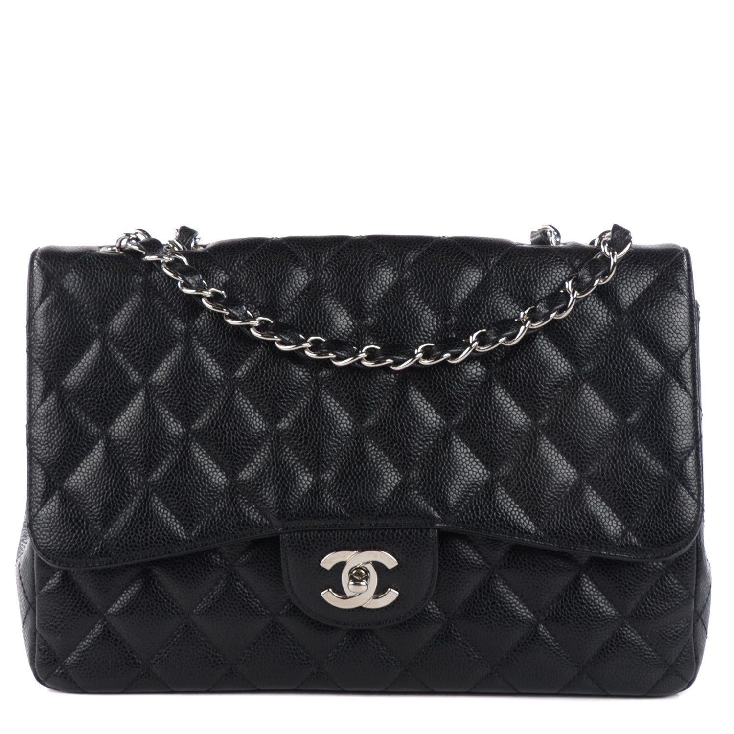 Chanel Caviar Quilted Jumbo Single Flap Black 1 of 8