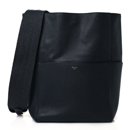 Celine Soft Grained Calfskin Sangle Bucket Bag Navy Blue 1 of 12