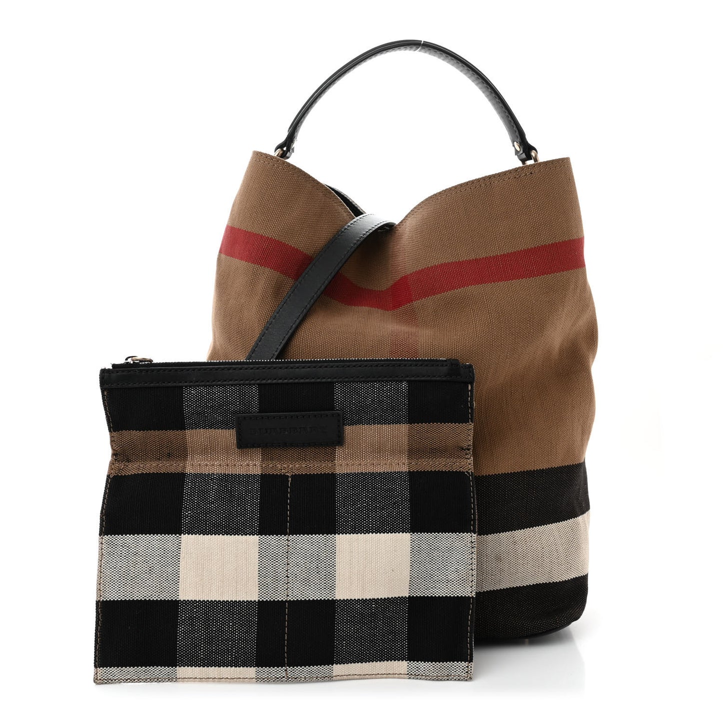 Canvas Mega Check Medium Ashby Hobo Black