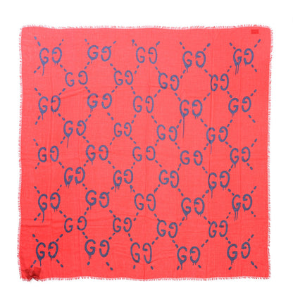 Gucci Modal Silk GG Writers Shawl Flame Blue 1 of 5