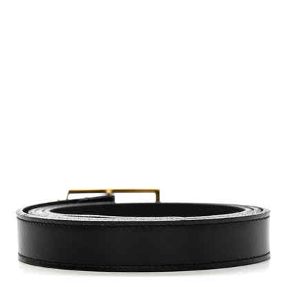 Saint Laurent Calfskin Monogram Cassandre 95 38 Belt Black 2 of 7