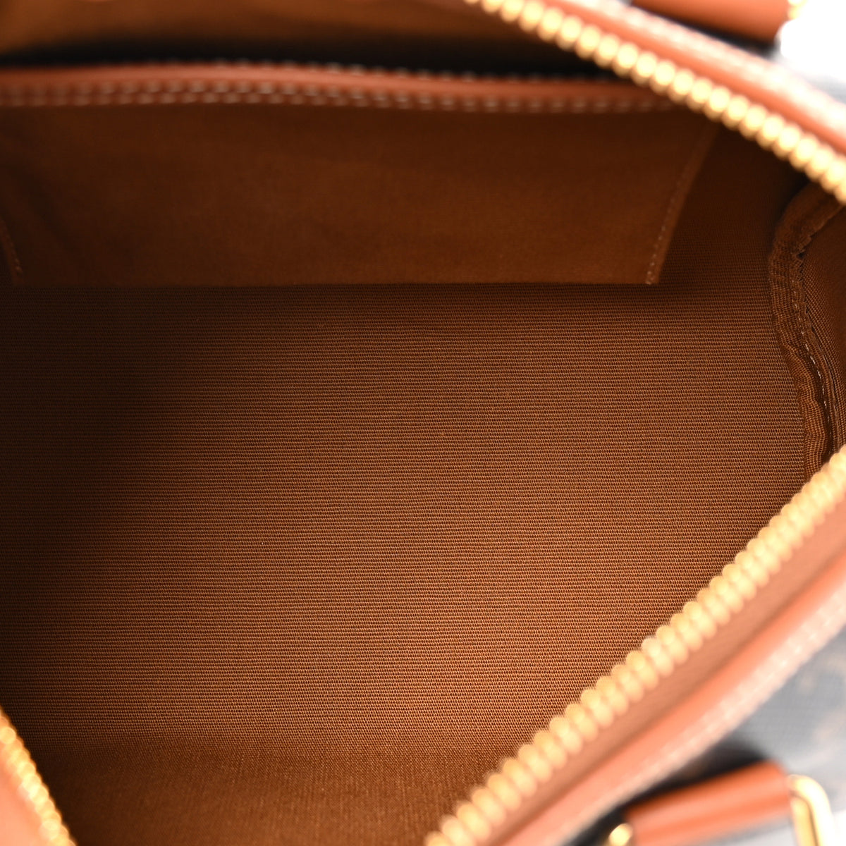 Celine Triomphe Canvas Calfskin Small Boston Bag Tan 4 of 10