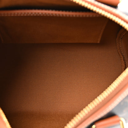 Celine Triomphe Canvas Calfskin Small Boston Bag Tan 4 of 10