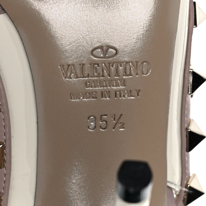 Valentino Garavani Patent Rockstud Ankle Strap Pumps 35.5 Ivory Poudre 6 of 7