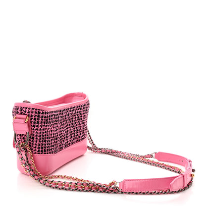 Chanel Tweed Calfskin Small Gabrielle Hobo Pink 3 of 17