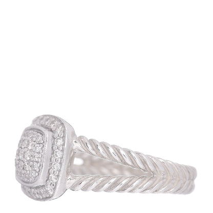 David Yurman Sterling Silver Diamond 7mm Petite Albion Pave Ring 52 6 3 of 5