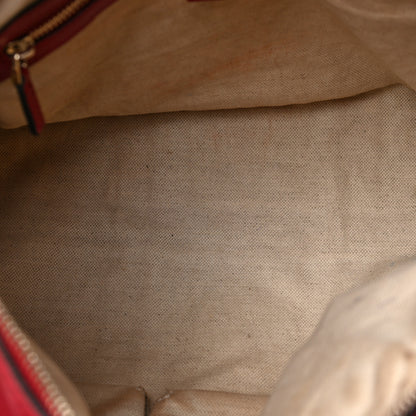 Gucci Calfskin Microguccissima Trim Medium Boston Raspberry Red 5 of 10