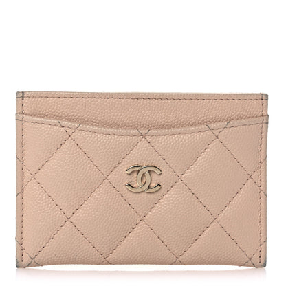 Chanel Caviar Quilted Card Holder Light Beige 1 of 10