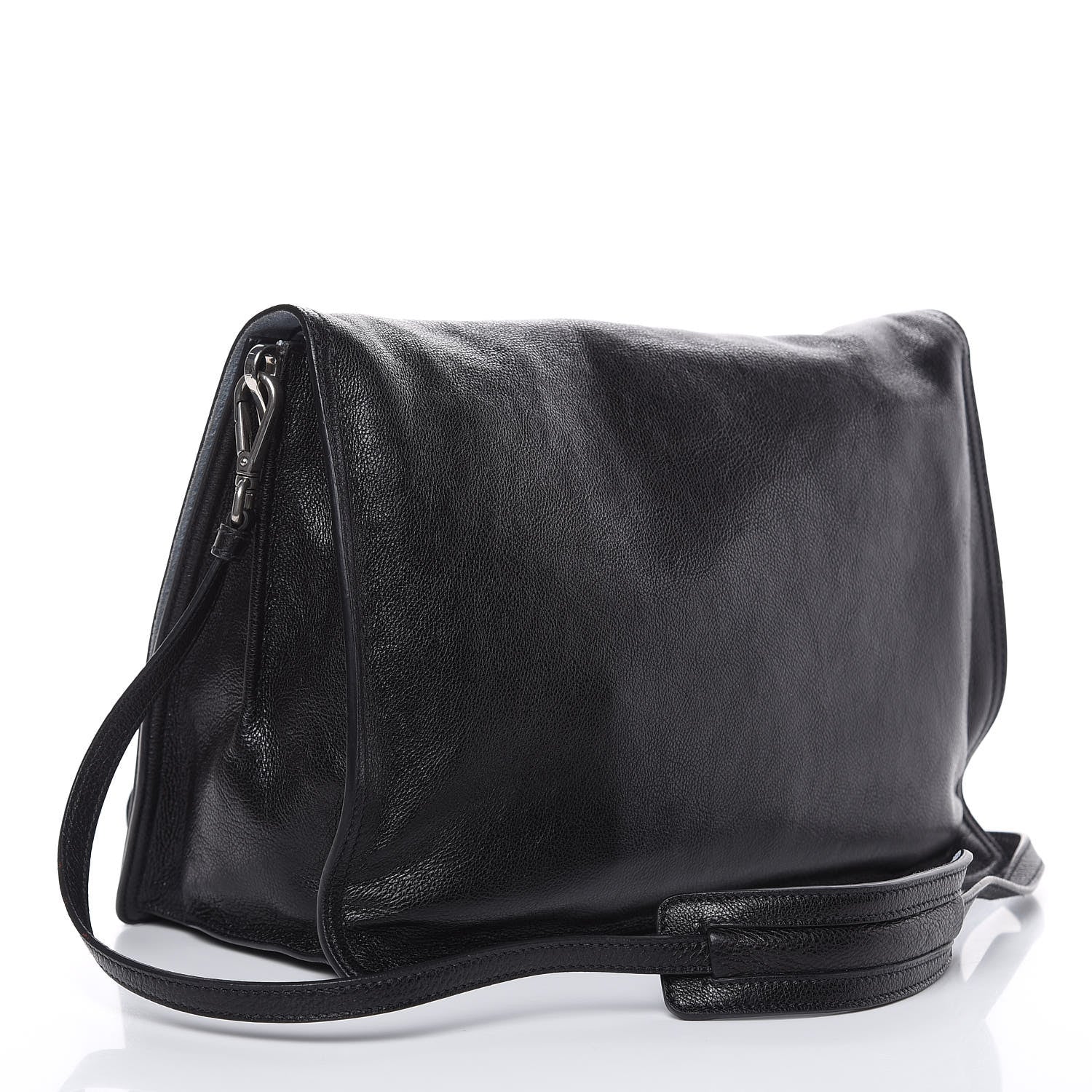 Prada Glace Calf Etiquette Flap Black Astrale 3 of 14