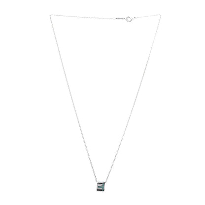Tiffany Sterling Silver Enamel Era T & Co. Square Pendant Necklace 3 of 8