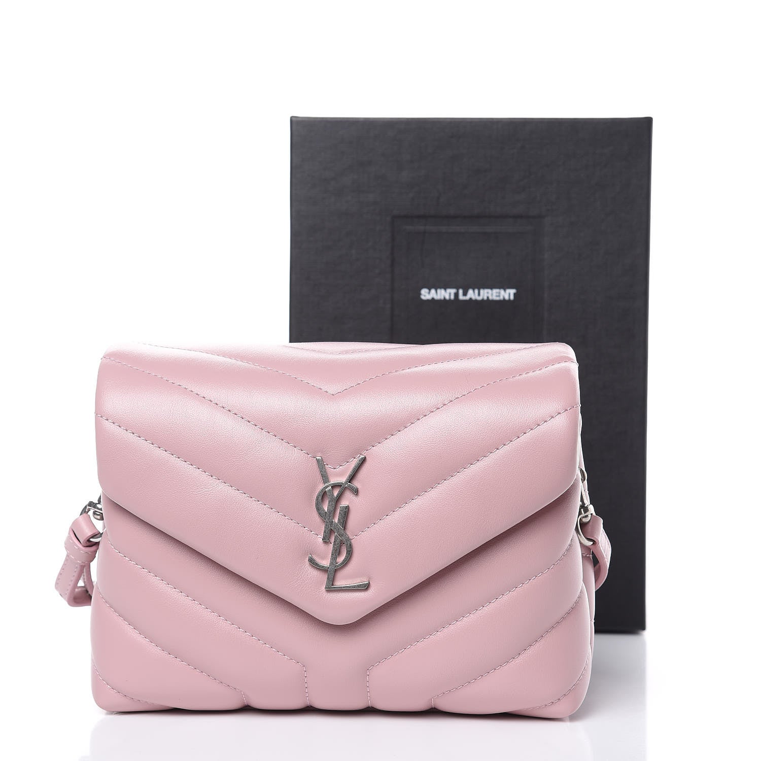 Saint Laurent Calfskin Y Quilted Monogram Toy Loulou Crossbody Bag Tender Pink 11 of 11