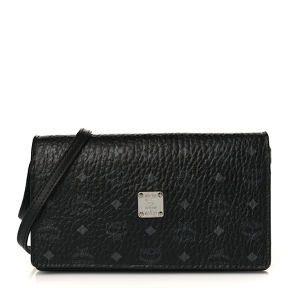 MCM Visetos Chain Wallet Crossbody Black 2 of 14