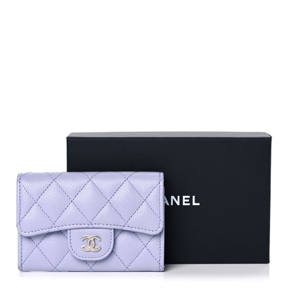 Chanel Caviar Quilted Flap Card Holder Wallet Light Purple 11 of 11