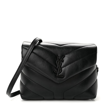Saint Laurent Calfskin Y Quilted Monogram Monochrome Toy Loulou Crossbody Bag Black 1 of 11