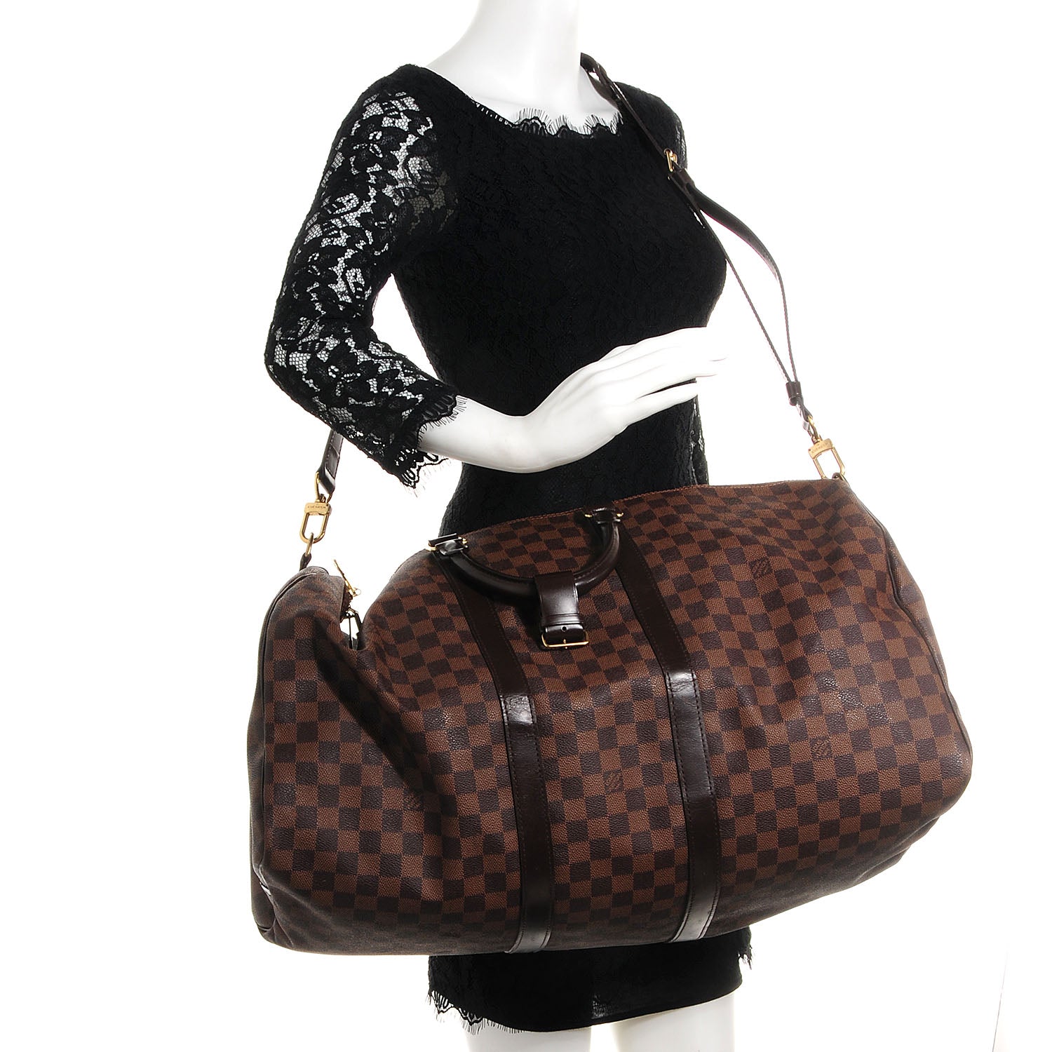 Louis Vuitton Damier Ebene Keepall Bandouliere 55 2 of 7