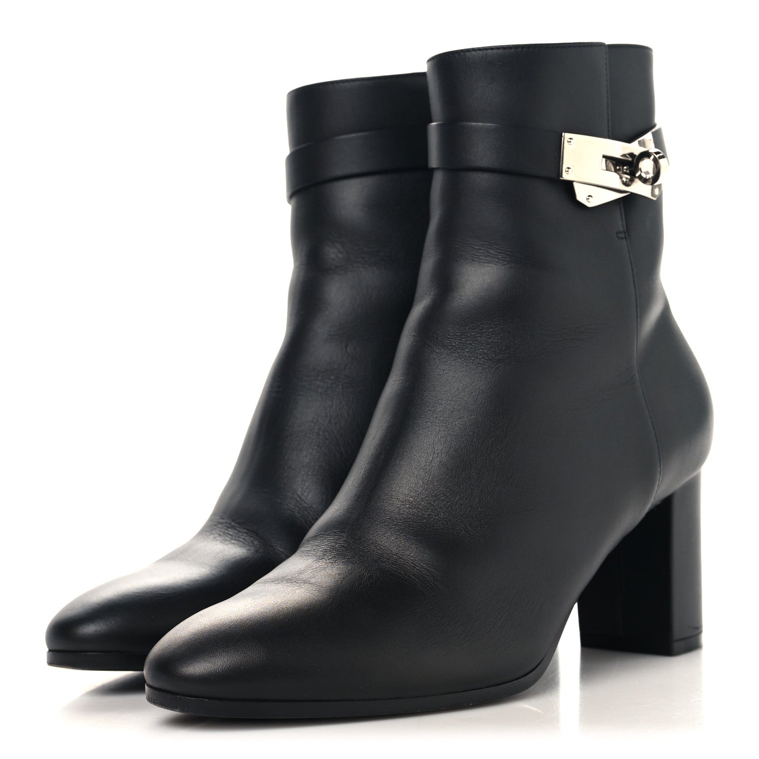 Hermes Calfskin Saint Germain Ankle Boots 37 Black 4 of 9