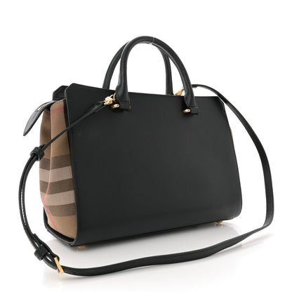 Burberry Calfskin Mega Check Small Banwell Tote Black 3 of 9