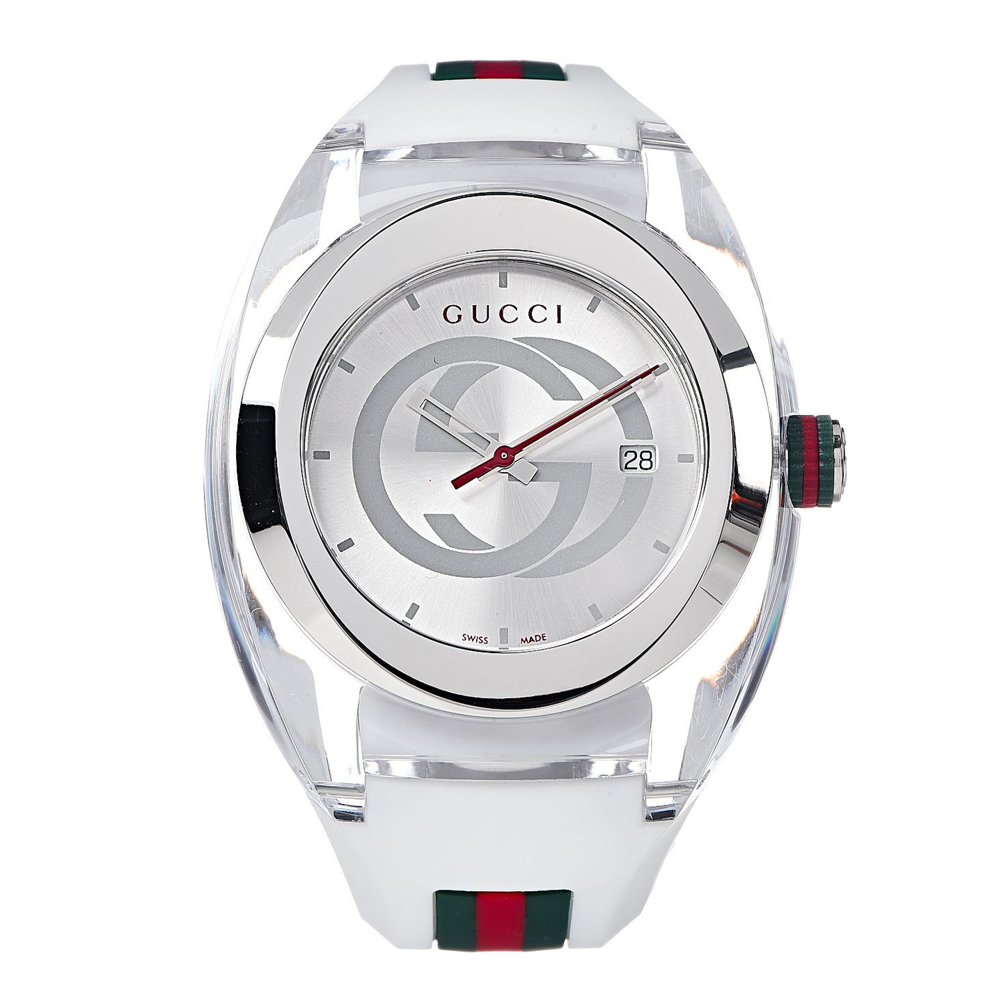 Stainless Steel Rubber 46mm Sync Web Quartz Watch White