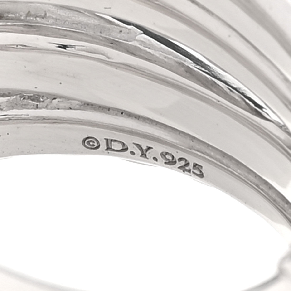 David Yurman Sterling Silver Diamond 17.5mm Crossover Five Row Ring 57 8 4 of 4