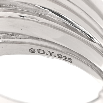 David Yurman Sterling Silver Diamond 17.5mm Crossover Five Row Ring 57 8 4 of 4