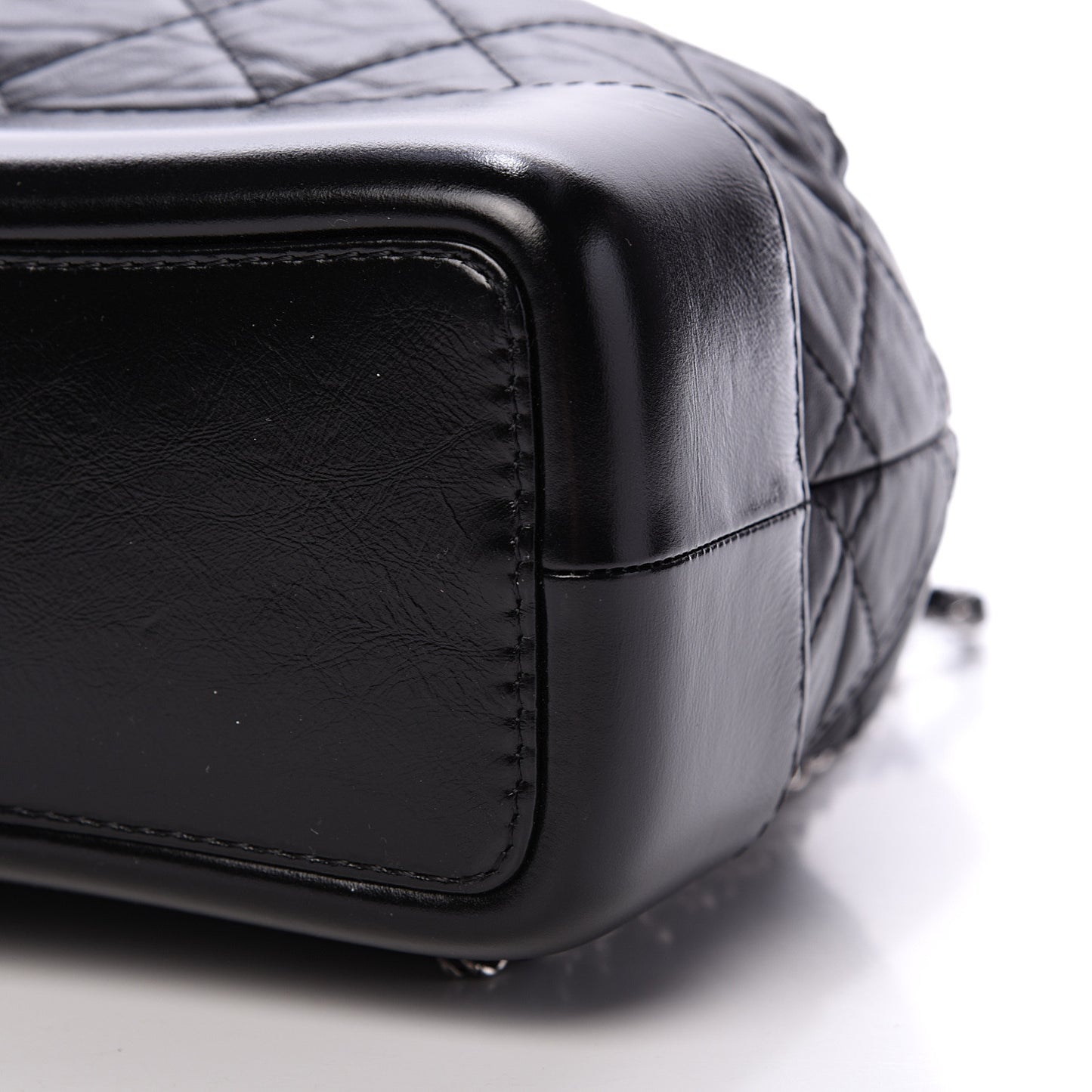 Aged Calfskin Quilted Small Gabrielle Backpack Black