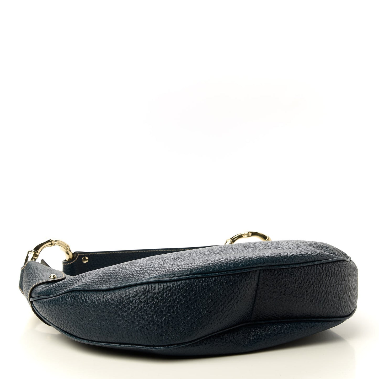 Calfskin Half Moon Bamboo Ring Hobo Blue