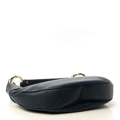 Gucci Calfskin Half Moon Bamboo Ring Hobo Blue 4 of 9
