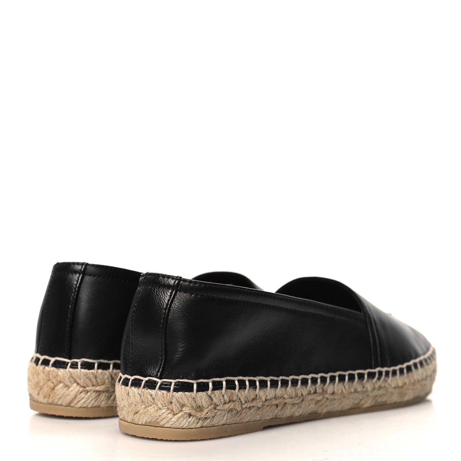 Saint Laurent Lambskin Monogram Espadrilles 36 Black 4 of 9