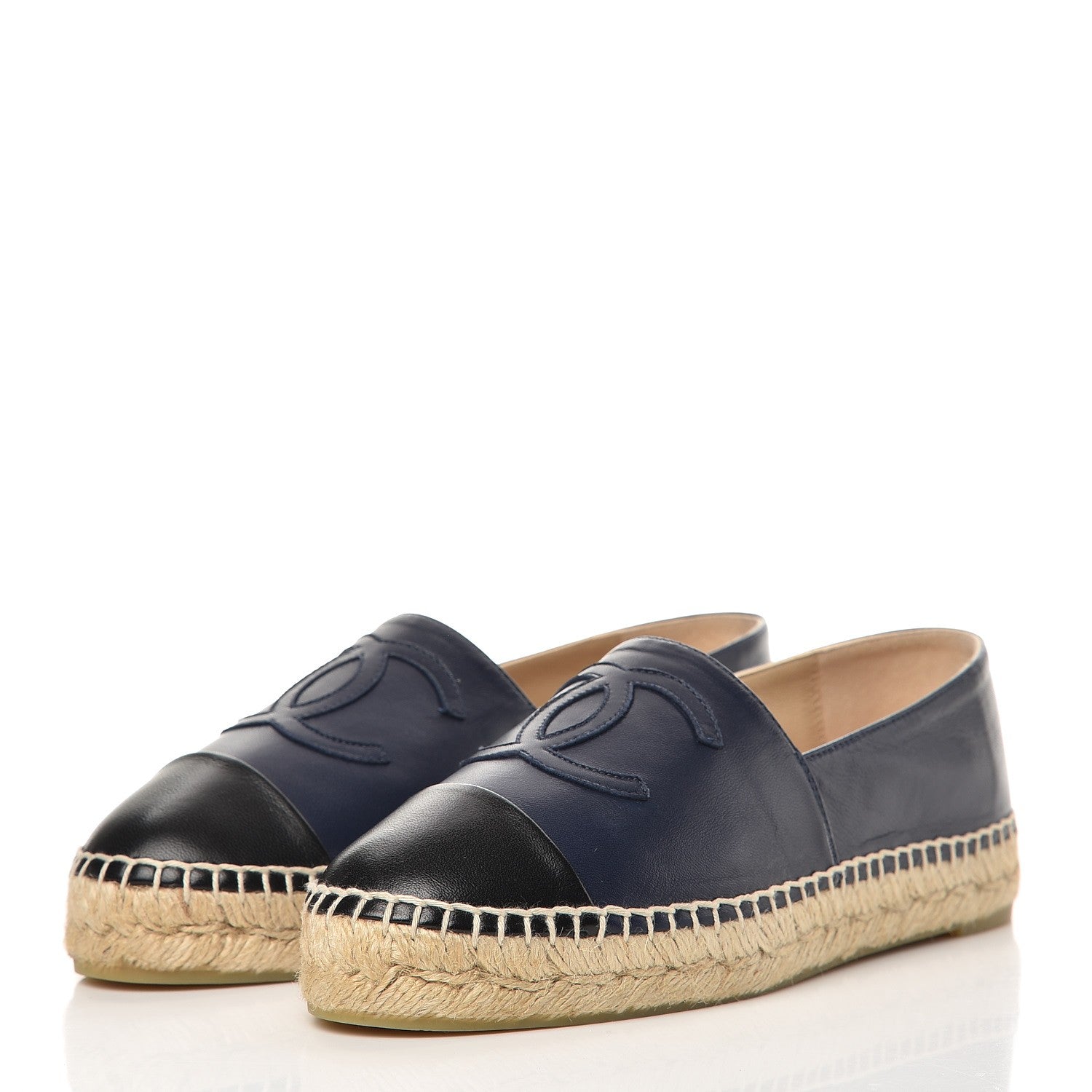 Chanel Lambskin CC Espadrilles 38 Navy 3 of 10