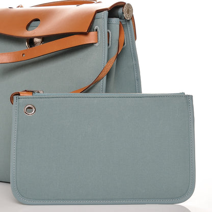 Hermes Toile Officier Barenia Herbag Zip PM 31 Ciel Natural 5 of 9