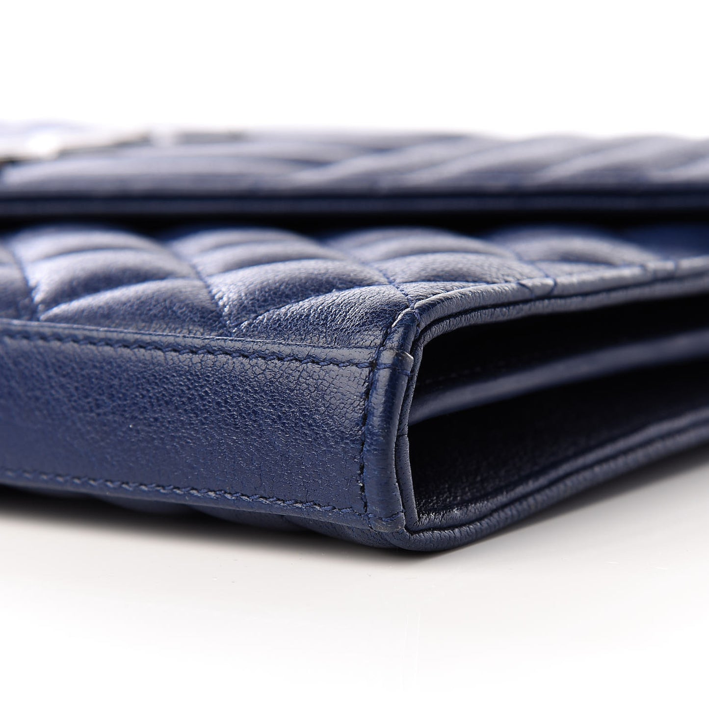 Sheepskin Tri-Quilt Monogram Envelope Chain Wallet Marinette