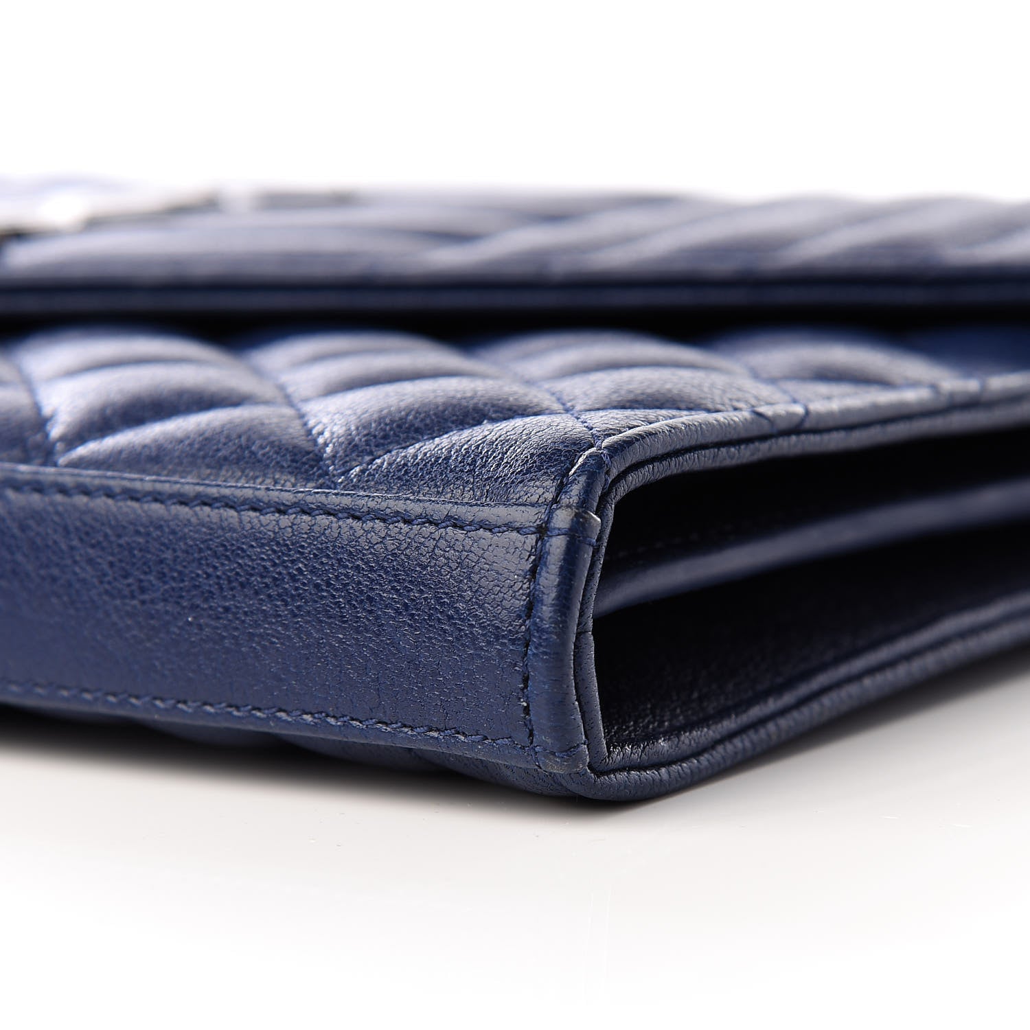 Saint Laurent Sheepskin Tri-Quilt Monogram Envelope Chain Wallet Marinette 7 of 9