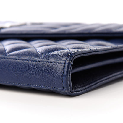 Saint Laurent Sheepskin Tri-Quilt Monogram Envelope Chain Wallet Marinette 7 of 9