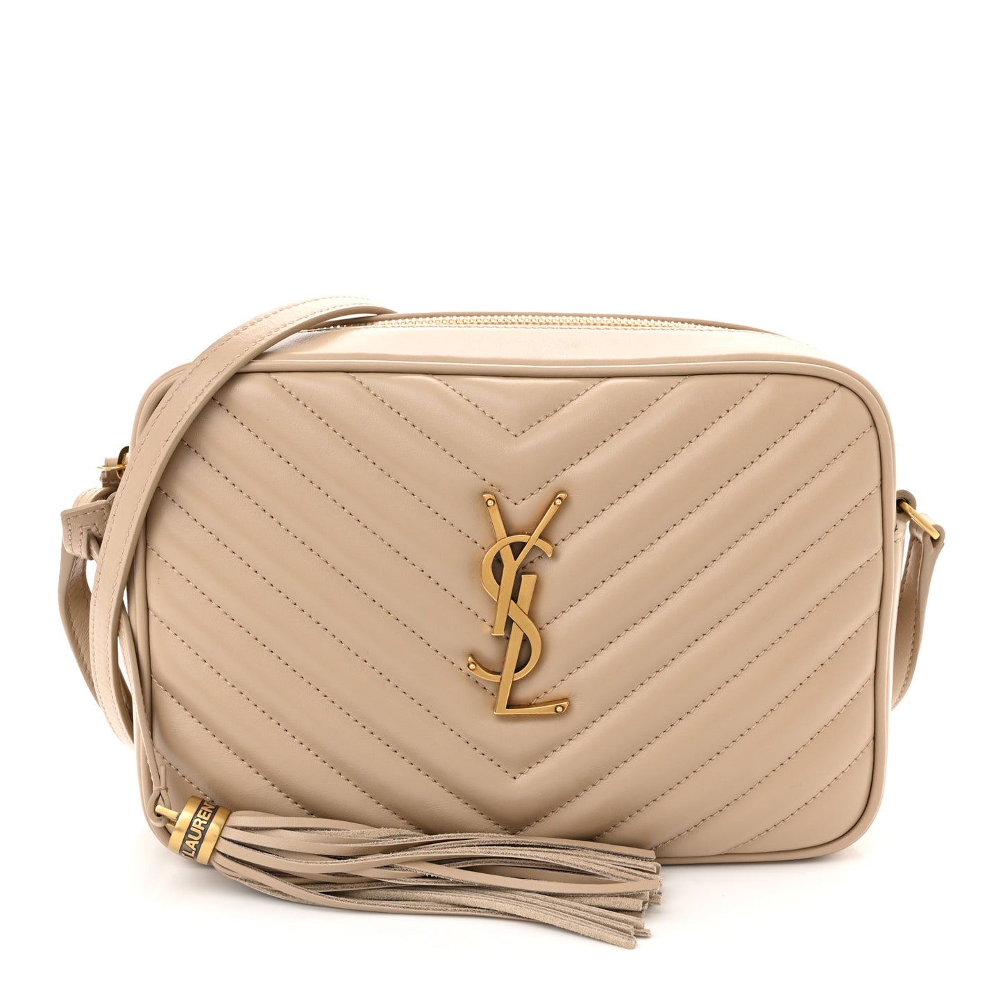 Calfskin Matelasse Monogram Lou Camera Bag Dark Beige