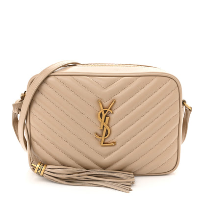 Saint Laurent Calfskin Matelasse Monogram Lou Camera Bag Dark Beige 1 of 12