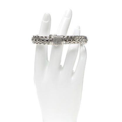 John Hardy Sterling Silver Diamond 11mm Classic Chain Bracelet 2 of 5
