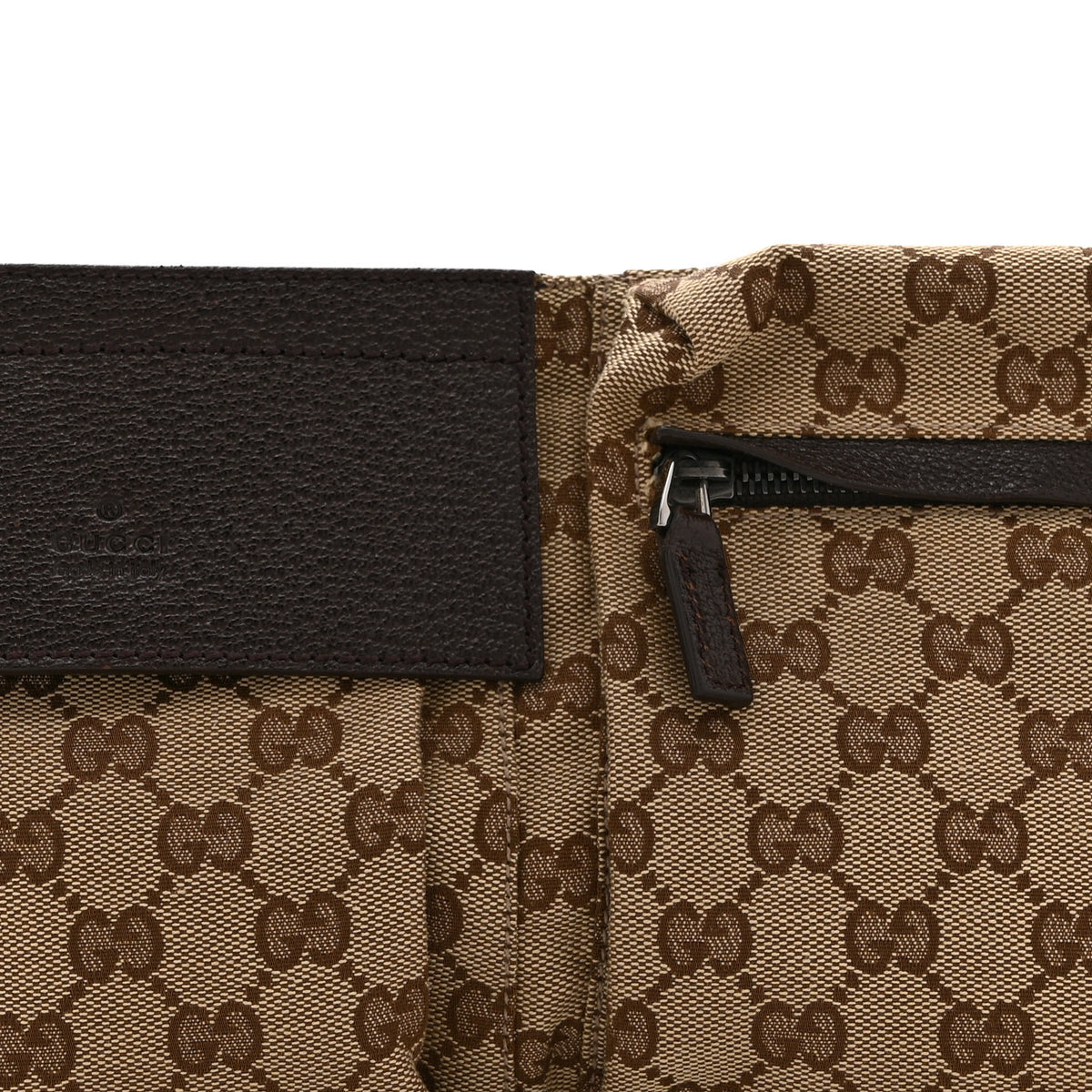 Gucci GG Monogram Double Pocket Belt Bag Dark Brown 8 of 10