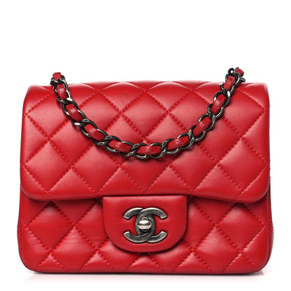Chanel Lambskin Quilted Mini Square Flap Red 1 of 12