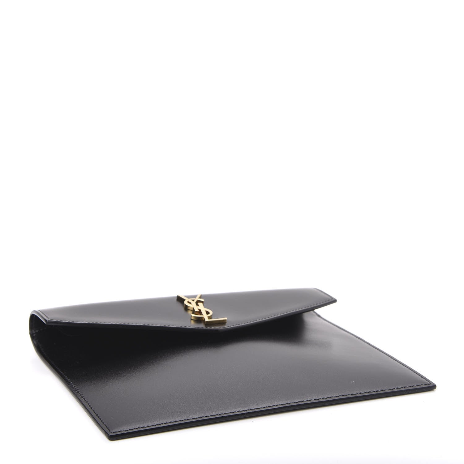 Saint Laurent Smooth Shiny Calfskin Monogram Uptown Baby Pouch Black 4 of 7