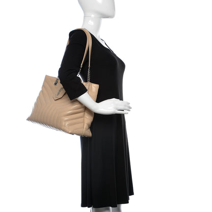 Saint Laurent Calfskin Y Quilted Monogram Large Loulou Shopper Nude Powder 2 of 14